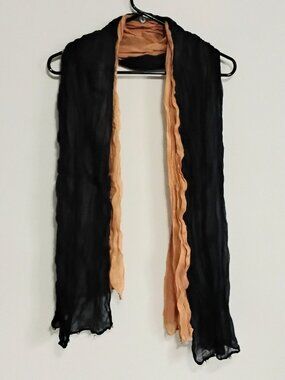 3/$25 Beautiful 72" Blue & Tan Scarf/Wrap with Gold Ball Accents NWOT!!